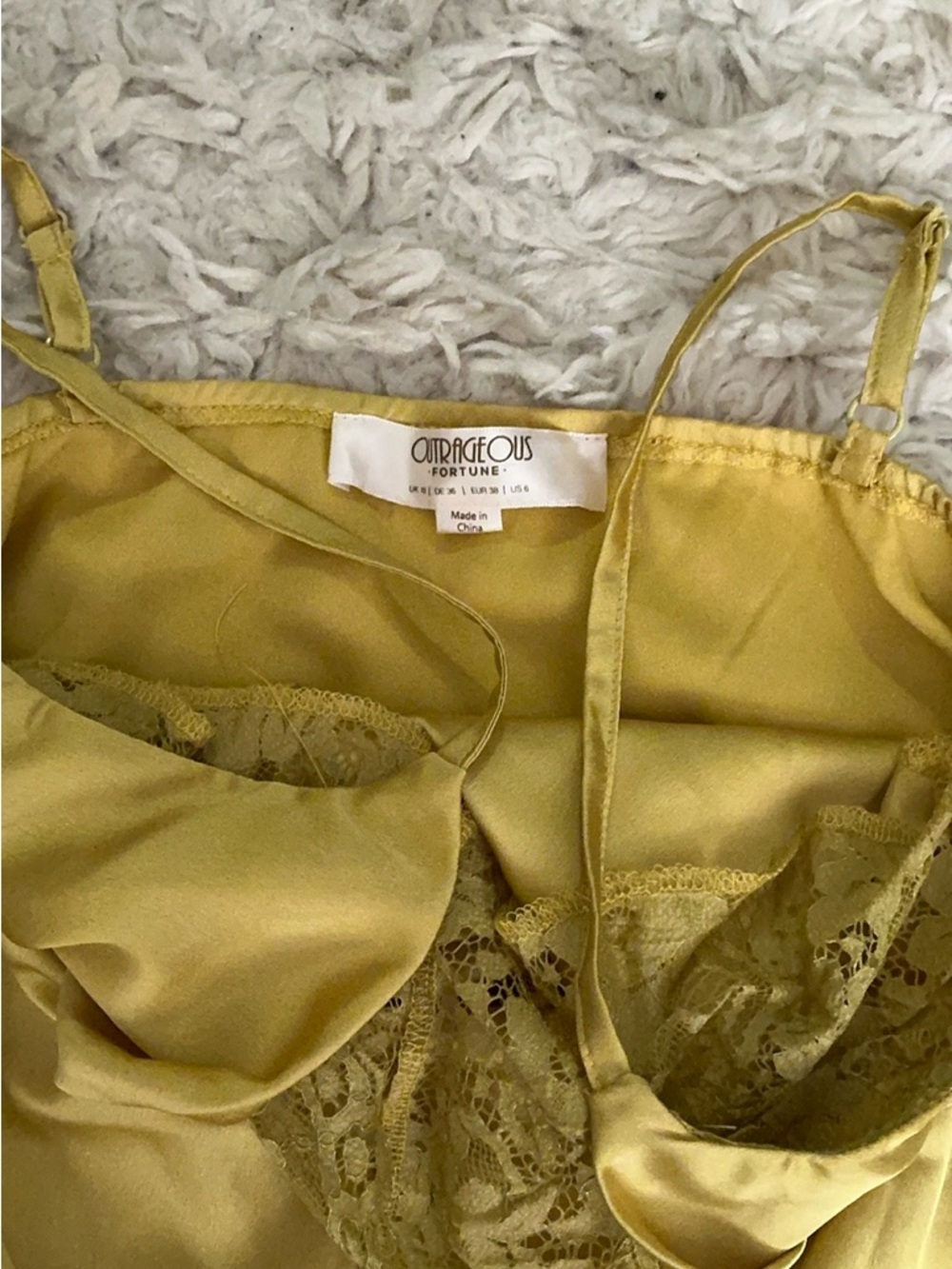 Yellow Lace Trim Cami Top - Picture 4 of 4